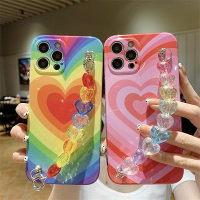 China Lovely Girls Rainbow Imd Tpu Soft Cell Phone Filter Frame Shockproof Smart Wristband Wristband Cell Phone Case For iPhone 13 12 12 Pro 11 Xs for sale