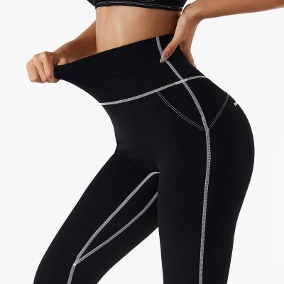 China Antibacterial Women Gym Workout Wear High Waisted Tummy Control Yoga Pants Sexy Workout Gym Active Leggings for sale