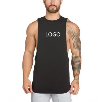 China Custom Fit Muscle Tee Mens Muscle Cup Workout Tank Top Gym Bodybuilding Sleeveless T-shirts Muscle Tee Anti Shrink for sale