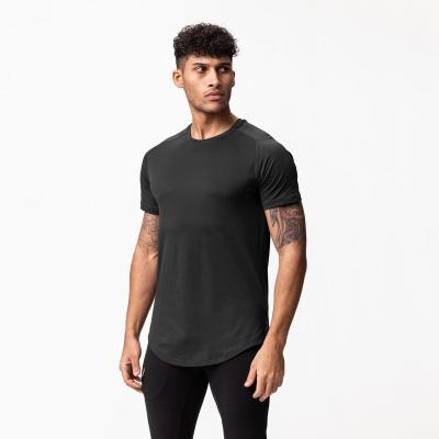 China Breathable Solid Tight Fit Short Sleeve Fitness T-Shirt Clothes Mens Bodybuilding Tops Slim Fit Breathable Wear for sale