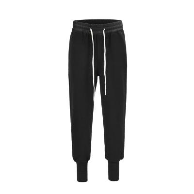 China Solid Color Pants Antibacterial Black Drawstring Sports Casual Jogging Pants for sale