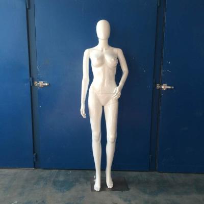 China Furface Finish: Spary Paint Faceless Egg Head Full Body Gloss White Standing Spray Paint Female Plastic Mannequin Women Model for sale