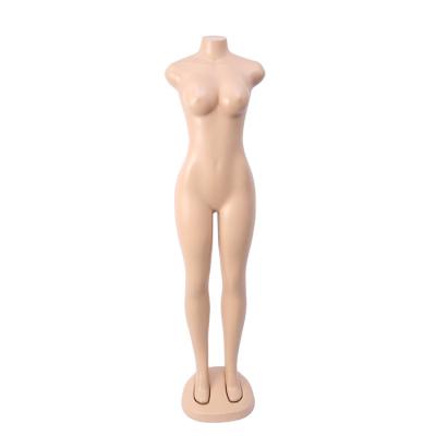 China Factory wholesale plus size plastic skin color sexy breast big no head no hand female adjustable mannequin for sale