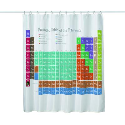 China Mr Sci Science Factory New Polyester Shower Curtain Periodic Table Waterproof Design For Science Gift CNY170009 for sale