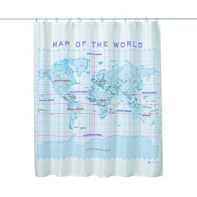 China Mr Sci Science Factory New Polyester Waterproof Shower Curtain Map Of The World Design For Science Gift CNY190001 for sale