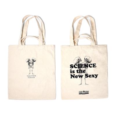 China New Casual Packing Mr. Sci Science Factory Specimen Canvas Tote Bag With Glass Jar Packing For Plain Pattern Science Gift for sale