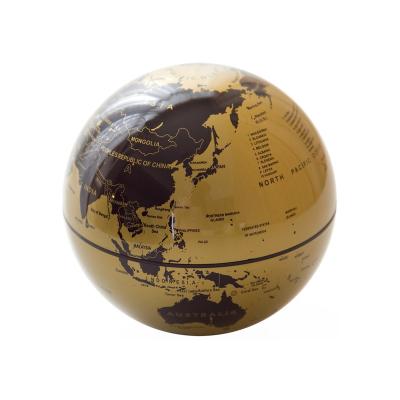 China New Mr. Sci Science Factory 14cm Gold Light Plastic Rotating Globe World Map With Battery For Science Gift For Kids And Adult CNY100008 for sale