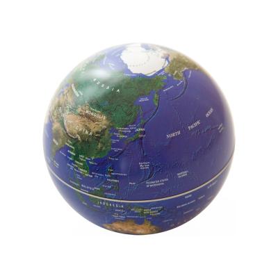 China New Mr. Sci Science Factory 14cm Globe World Light Blue Plastic Rotating Map with Battery for Science Gift for Kids and Adult CNY100005 for sale