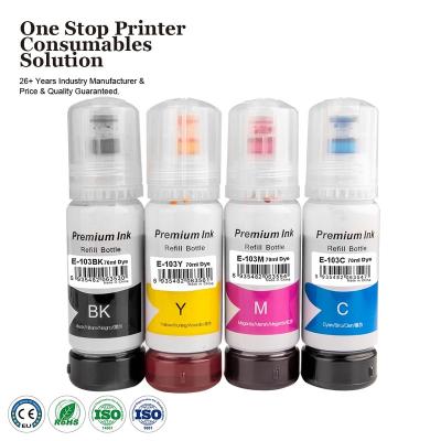 China INK-POWER 103 Premium Compatible Bulk Bottle Eco-Friendly Color Refill Water Based Ink For Epson EcoTank L3150 L3110 L3160 Printer for sale