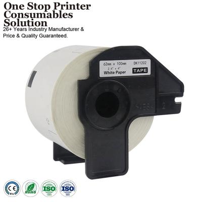 China COMPATIBLE INK-POWER DK-11202 DK11202 DK 11202 black on white self-adhesive thermal paper label roll compatible for brother QL-1050 printer for sale