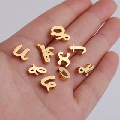 China DIY Jewelry 18K Alphabet Pendant Necklace Stainless Steel Fine Gold Plated Handmade Charm Making Necklace for sale