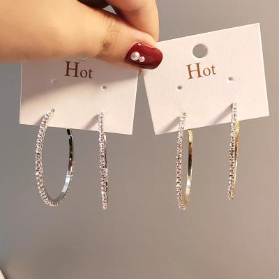 China Rhinestone Crystal Hoop Earrings Gold S925 Sterling Silver Oversize Hoop Earrings Fashion Jewelry Bling Nickel Free 2021 Full Springs for sale