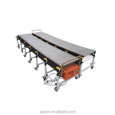 China Oil Resistant Expandable Telescopic Belt Powerless Stainless Steel Roller Conveyor For Express Courier Boxes Loading Unloading for sale