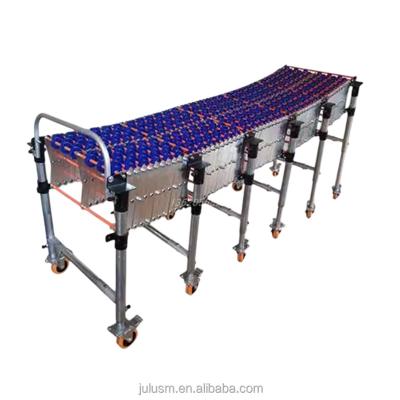 China Oil Power Heavy Duty Telescopic Flexible Warehouse Expanding Roller Conveyor for sale