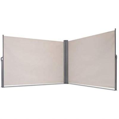 China Double Retractable Patio Side Screen Awning with Manual Operation Polyester Material for sale