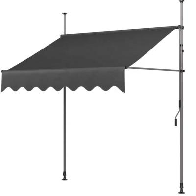 China Aluminum Frame Manual Retractable Patio Awning for Balcony Height and Tilt Adjustable for sale