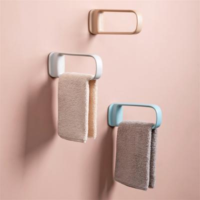 China Freestanding Perforated Plastic Towel Rack Wall Mounted Bathroom Shelf Pinmoo Bathroom Durable Storage Rack for sale