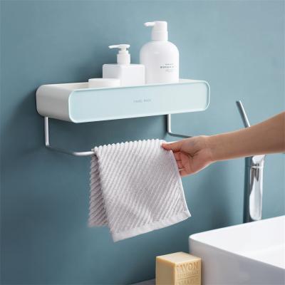 China Fashion Pinmoo Perforated Aluminum Towel Rack Towel Holder Hanger Toilet Clear Shelf Bathroom for sale