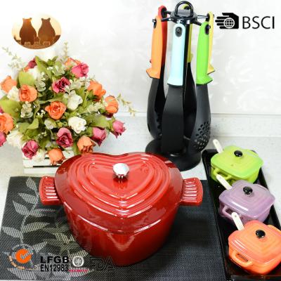 China Sustainable cast iron enamel pot soup with two ears multifunctional pot for export for sale