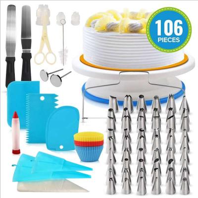 China Viable factory direct sale with 106pcs Cake Turntable Cake Mouth Layering Baking Tools for sale