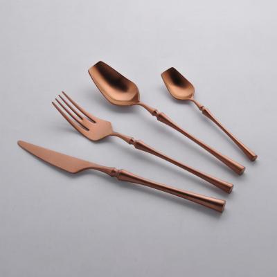 China Sustainable Wholesale Restaurant Gold Flatware Stainless Steel Cutlery Rose Gold for sale