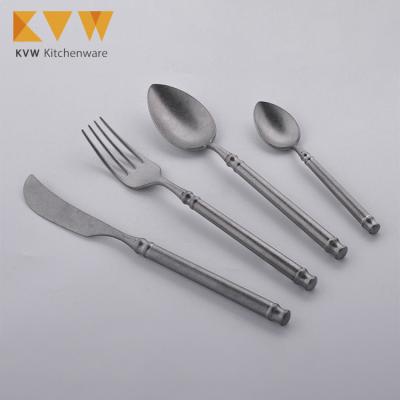 China 18/10 Stainless Steel Sustainable Kitchen Excellent Round Handle Cutlery Sets for sale