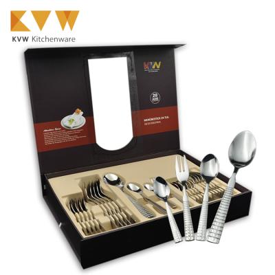 China 2021 Sustainable New Arrival 24pcs Hotel Restaurant Stainless Steel Dinnerware Cutlery Sets for sale