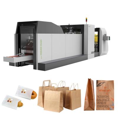 China Hotels ROKIN BRAND Flat Bottom Bakery Greaseproof Smart Brown Flat Paper Bag Making Machine for sale