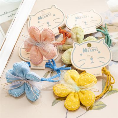 China New Style Beautiful Hair Flowers Hair Accessories Rope Elastic Hair Bands Cute Wild Tie Wholesale Popular Elastic Band For Girls Children for sale