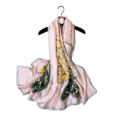 China 2020 high quality soft floral print ladies scarf new arrival ladies scarf wholesale cheap fashionable satin soft for sale