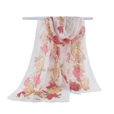 China Fashion High Quality Girl Scarf Fashion Peony Flower Print Women Scarf Daily Use Scarf Beauty Office Scarf for sale