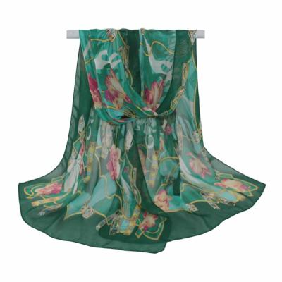 China 2020 Fashion Brand Chiffon Woman Chiffon Scarf New Fashion Luxury Chiffon Scarf Long Chiffon Hijab Scarf for sale