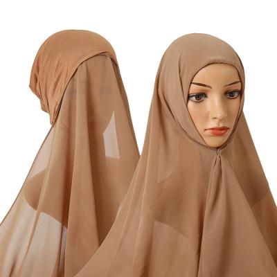 China Hot-selling Cotton Long Hijab Scarf Muslim Islamic Women American European High Quality Solid Color Soft Scarves One Piece Hat Shawls for sale