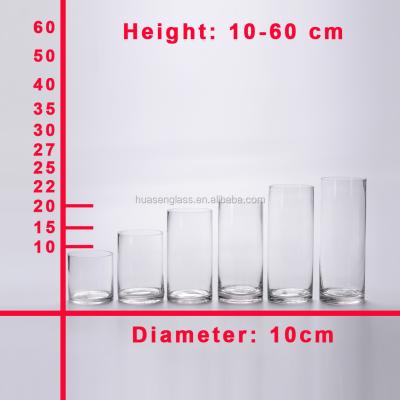 China Eco-friendy Wholesale Clear Glass Vase/Tall Column Glass Vase Classic Glass Vase for sale