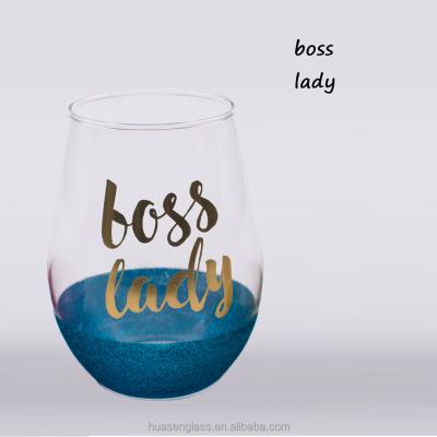 China China BOSS Funny Stemless Novelty LADY Wine Glass Gift Blue Rose Gold for Her Sister Aunt Friend Daughter Mom or Friend for sale