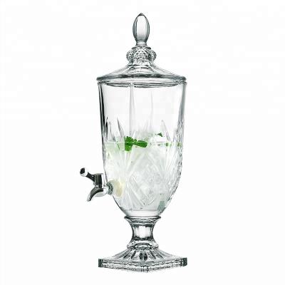 China Eco-friendly 1.8L Glass Water Juice Alcohol Cold Drinks Dispenser With Faucet Using In Bar Buffet for sale