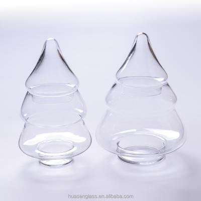 China Sustainable Clear Glass Christmas Tree Candy Jar for sale