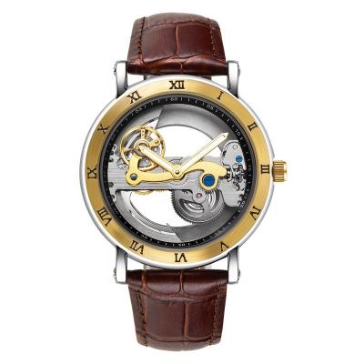 China Luxury Waterproof Skeleton Automatic Men's Power Reserve Watches Men's Wrist Watches Leather Strap Wrist Band for sale