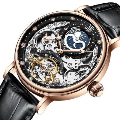 China New Arrival Day/Date True Stainless Steel Buckle Flying Cavity Tourbillon Watch 30Meters Double Time Tourbillon Watch for sale