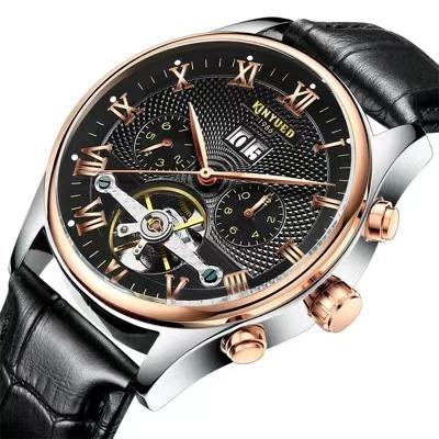 China Day/Date Mens Watches Leather Big Date Band Ailang Tourbillon Luxury Automatic Mechanical Men's Watch for sale