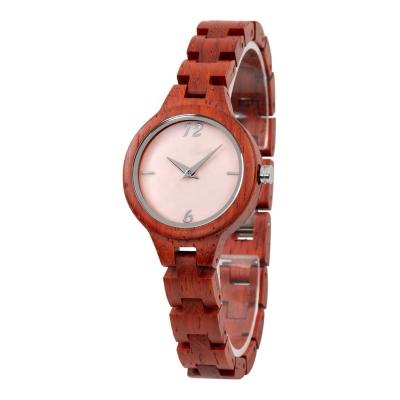 China ODM&OEM Roman Pink Sunray Dial Womens Watches Latest Ladies Rose Wood Watch Women Natural for sale