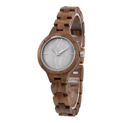 China Newest Ladies Natural Walnut Wooden Watch Women's Shenzhen Clock Sunburst Dial Women's Watches ODM&OEM for sale