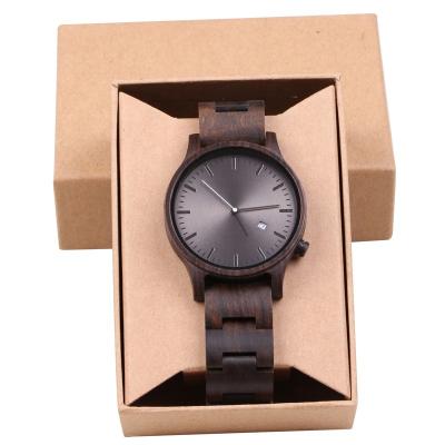 China Men Miyota Quartz Movement Black Wood Watch 2035 Customize Watch Create Logo Wood Watch 2021 for sale