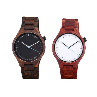 China Eco - Friendly Most Hot Selling Handmade Sandal Wood Men Watch Full Face Wood Watch 2022 Black And White for sale