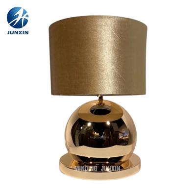 China Lighting Functions Plated Ball Table Lamp Nickel Gold Rose LED Black Large Desk Lamp With Shade Hotel Villa Lamp for sale