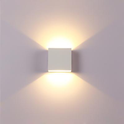 China Modern simple polycarbonate indoor and outdoor waterproof led wall lamp through the wall lamp bedroom decorative led wall lamp for sale