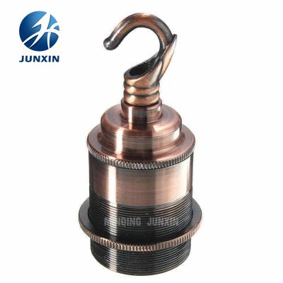 China E27 Screw Lamp Bulb Holder With Hook And Shade Ring For Vintage Edison Choose Colors E27 Socket for sale