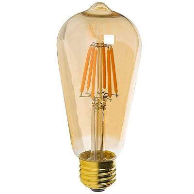 China Residential Vintage Edison LED Filament Light Bulb E26 110V E27 220V Cheap Fast Delivery ST64 Dimmable 4W 6W 8W Clear Glass Bulbs In Stock for sale