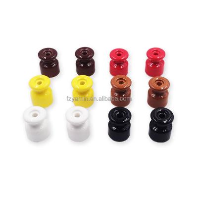 China Small Porcelain Electrical Wire Ceramic High Voltage Bracket Twisted Cable Insulation Ceramic Wire Wiring Clip for sale