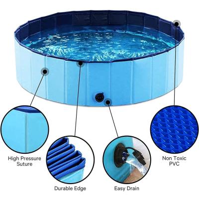 China Custom Collapsible LOGO Viable Folding PVC Fiberboard Portable Collapsible Dog Wash Pools for sale